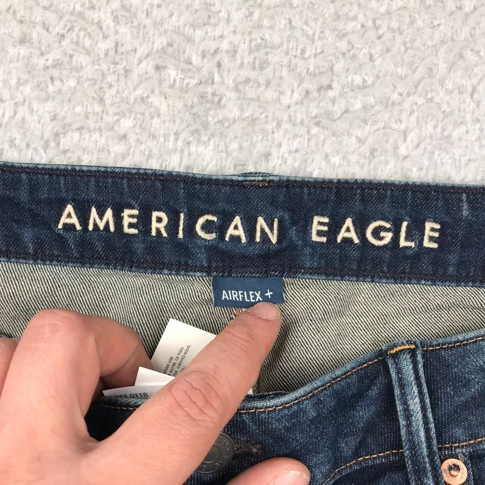 American Eagle Athletic Fit Jeans Mens 36x36 Blue Stone Wash Stretch Denim NEW